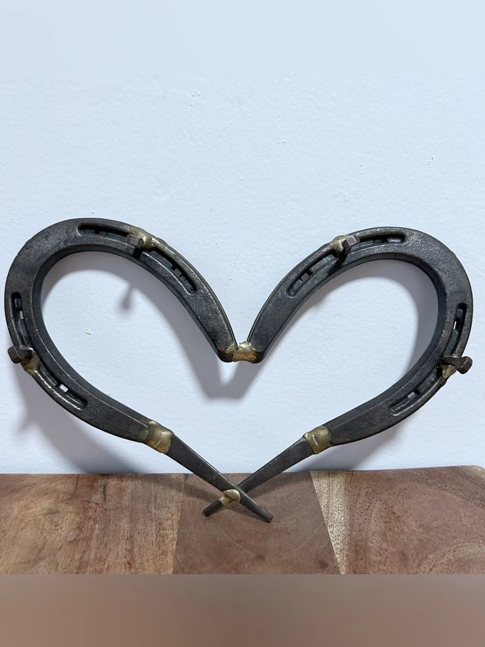 Metal Horseshoe Heart Shaped Key Hook Wall Hanging
